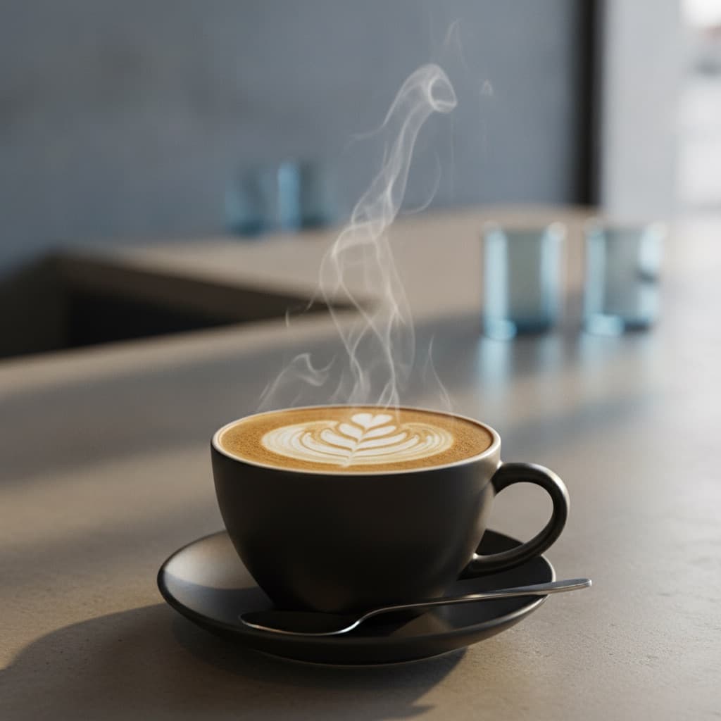 Specialty cappuccino with detailed rosetta latte art
