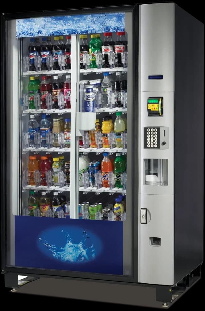 Dixie Narco BevMAX 4 glass-front cold drink vending machine